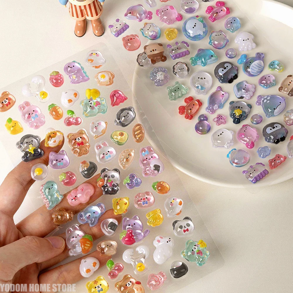 Embellishments For Scrapbooking - 4 個クリエイティブ 3D レリーフステッカーキャンディーゴーストウサギドロップ Diy 日記スクラップブッキング文具ステッカー装飾かわいい美的ステッカー
