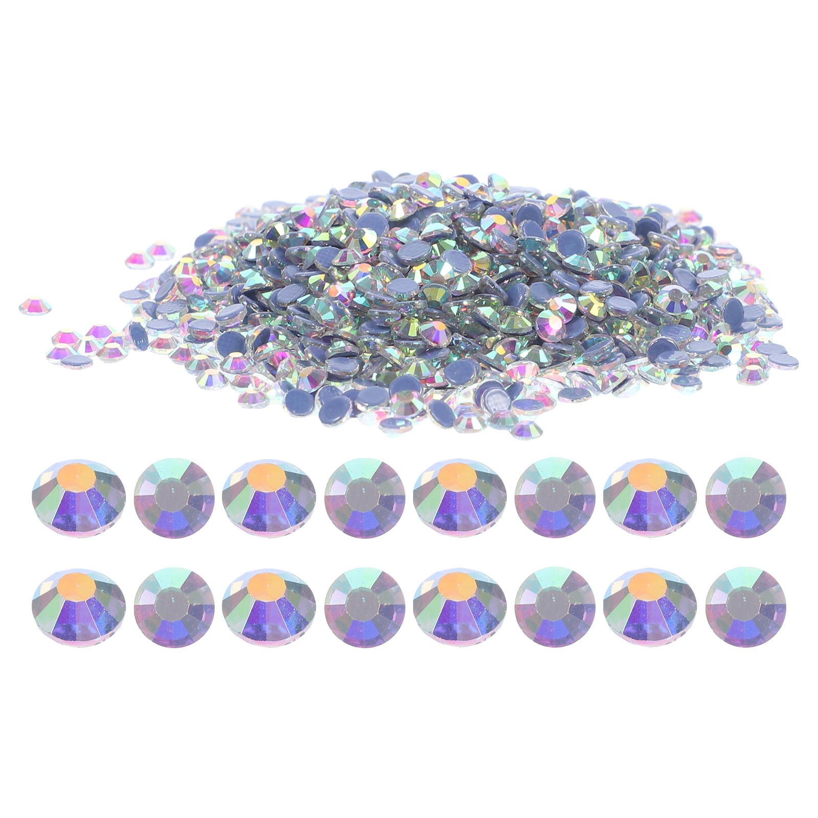 Embellishment Glue Craft - 2880個入り、熱溶解接着式のフラットバックガラス製ラインストーン。手芸、DIY、アクセサリー、靴、衣類、バッグの装飾に。