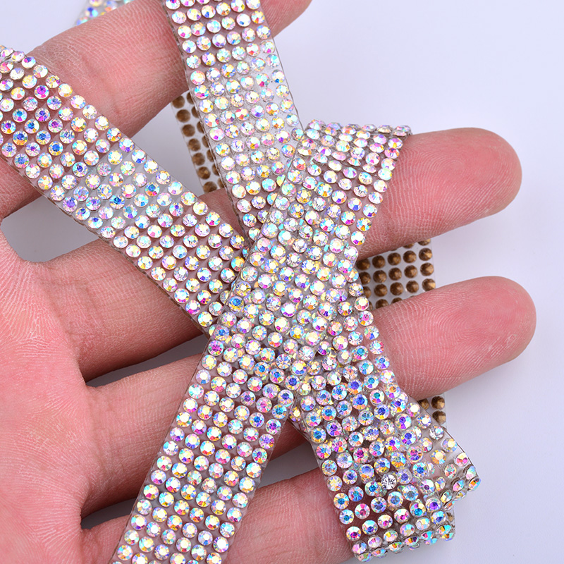 Junao-クリスタルラインストーンab,アップリケ付きファ - Crystal Mesh Fabric のレビューと価格
