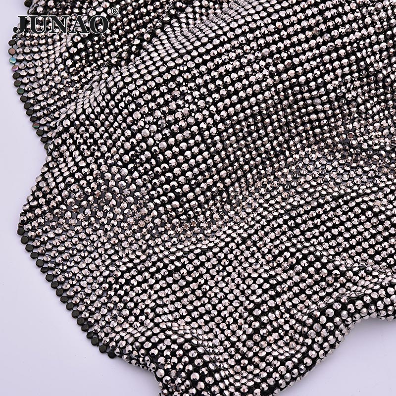 Junao-金と黒のクリスタルメッシュ,45x120cm,ラ - Crystal Mesh Fabric のレビューと価格