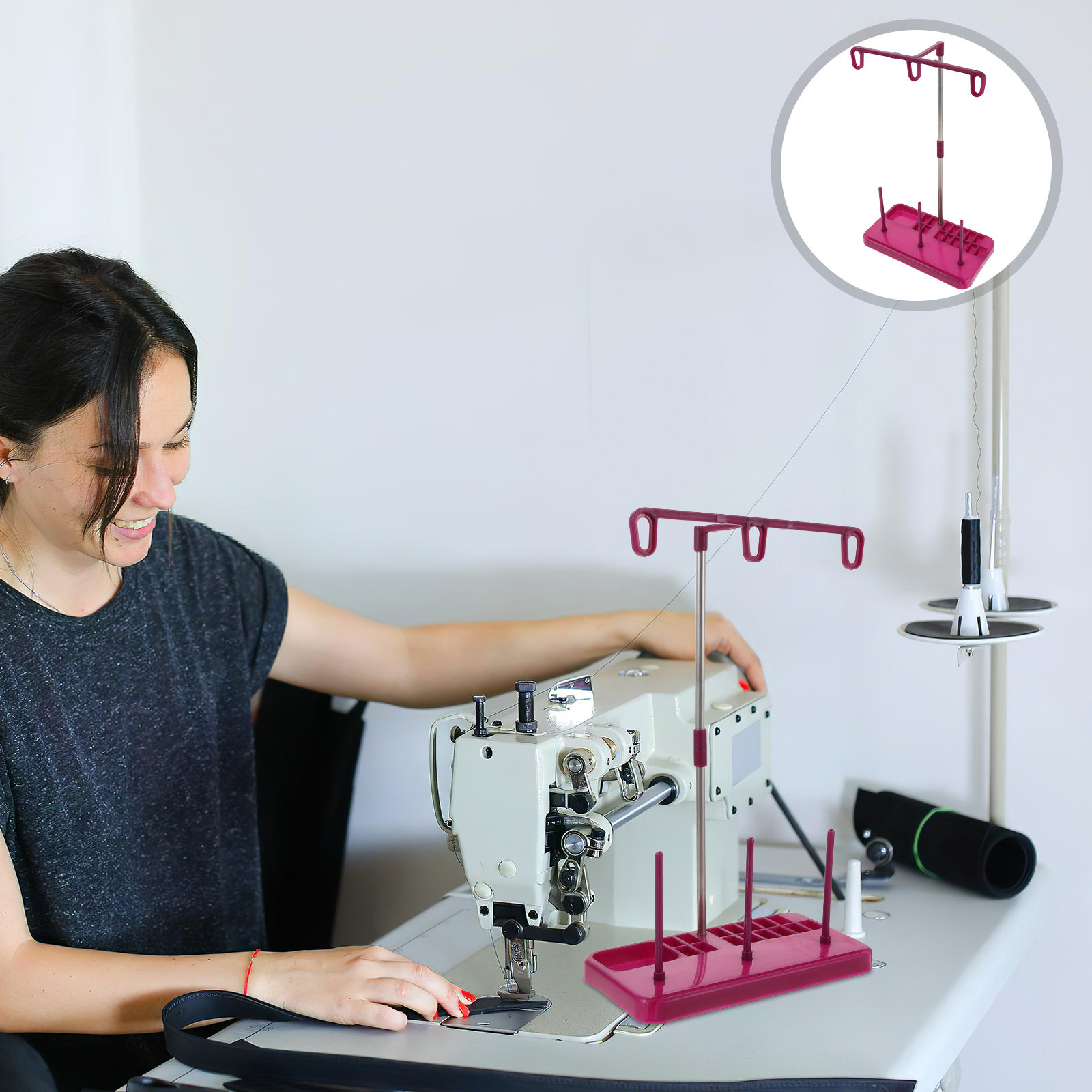 3連スプール式ミシン糸立て。刺繍用ボビンの収納や工房での使用 - Embroidery Craft のレビューと価格