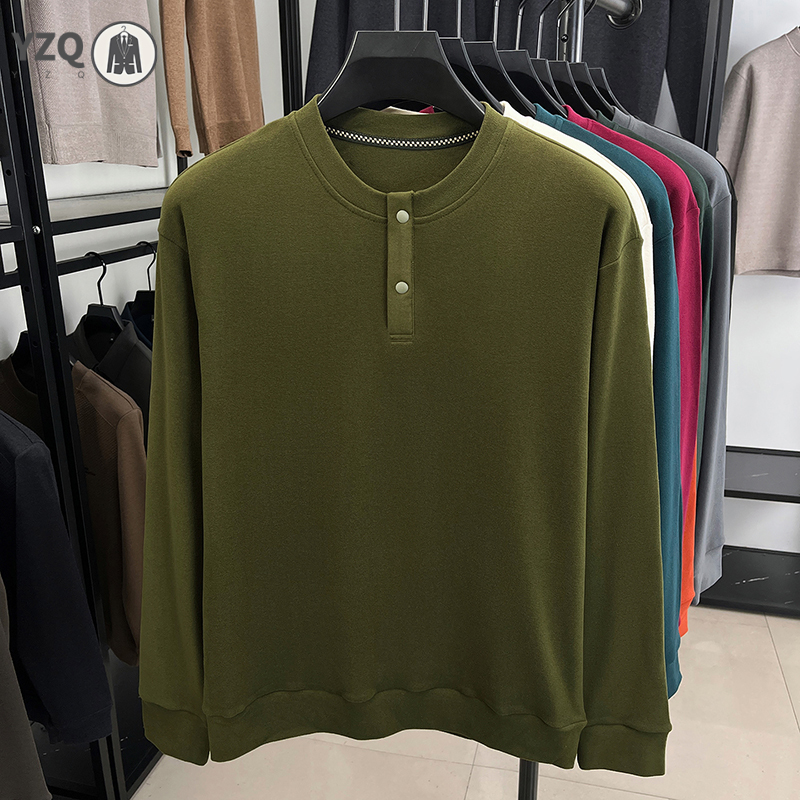 暖かい起毛ニットのヘンリーネック長袖トップス（男性用）、クル - Embellish Knit のレビューと価格