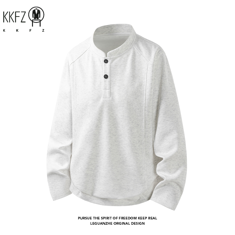 男性用ラグランスリーブヘンリーパーカー、スタンドカラー、2ボ - Embellish Knit のレビューと価格