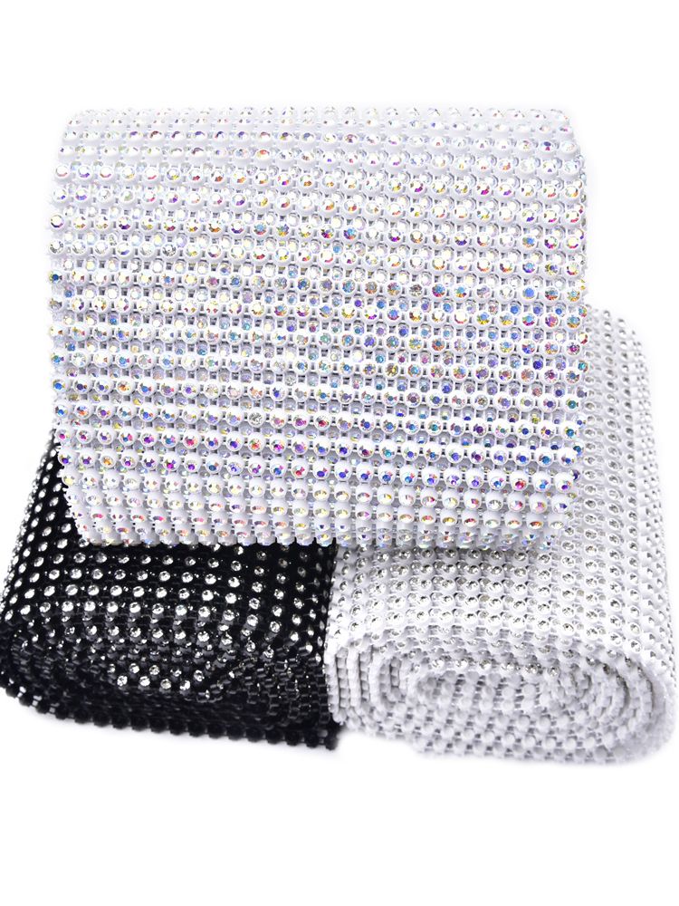 24列クリスタルダイヤモンドメッシュトリミングABカラーブリ - Crystal Mesh Fabric のレビューと価格